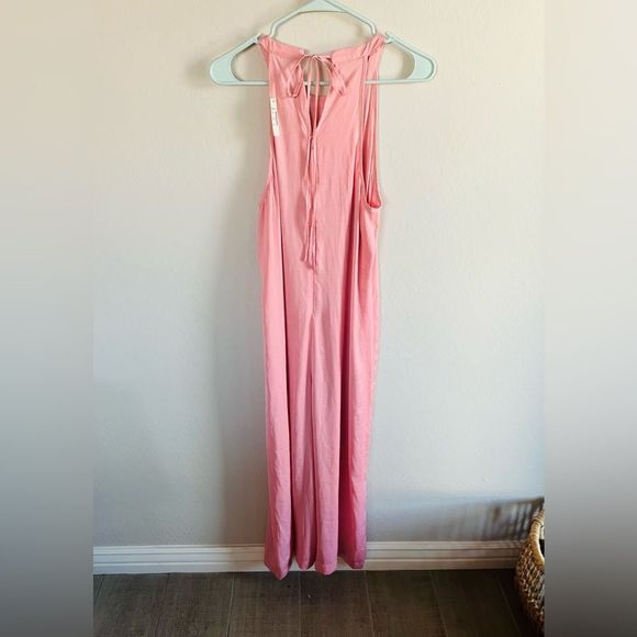 Madewell Women's  Keyhole Halter Wide-Leg Jumpsuit in Pink Icing Size M NWT - Picture 2 of 10